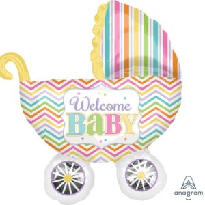 Balon folie figurina carucior Welcome Baby – 71x78cm