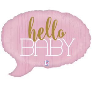 Balon folie inscriptionat Hello Baby! Pink – 61 cm