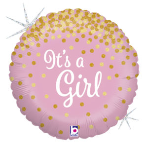 Balon Folie 46 cm rotund It’s a Girl, Holografic