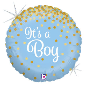 Balon Folie 46 cm rotund It’s a Boy, Holografic