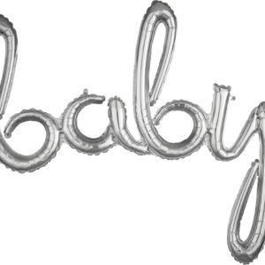 Pachet litere Baby script – argint, 99*83cm.