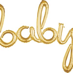 Pachet litere Baby script – auriu, 99*83cm.