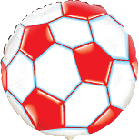 Balon Folie Minge Fotbal,Alb/Rosu,48cm.