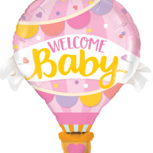 Balon Folie Figurina Welcome Baby Pink Balloon – 106 cm, Qualatex