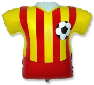 Balon Folie Figurina, Tricou Fotbal, Galben/Rosu,83cm.