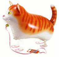 Balon Folie Figurina AirWalker, Pisic Roscat, 52cm