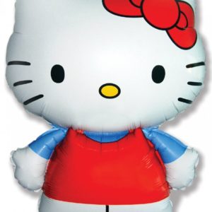 Balon Folie Figurina, Hello Kitty, cu rochita rosie,78cm.