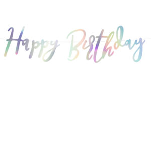 Banner Happy Birthday, holografic, 16.5x62cm