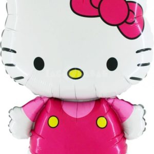 Balon Folie Figurina, Hello Kitty, cu rochita fuxia,78cm.