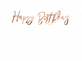 Banner Happy Birthday, rose gold, 16.5x62cm