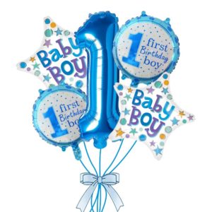 Set 5 baloane din folie prima aniversare Baiat