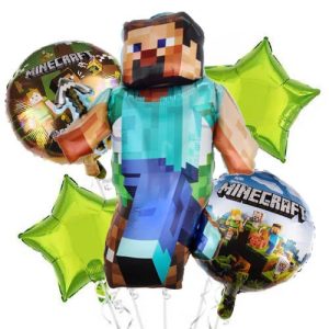 Set 5 baloane din folie Minecraft